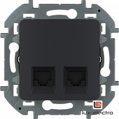 Двойная розетка RJ 45 категория 6 UTP - Legrand INSPIRIA - антрацит