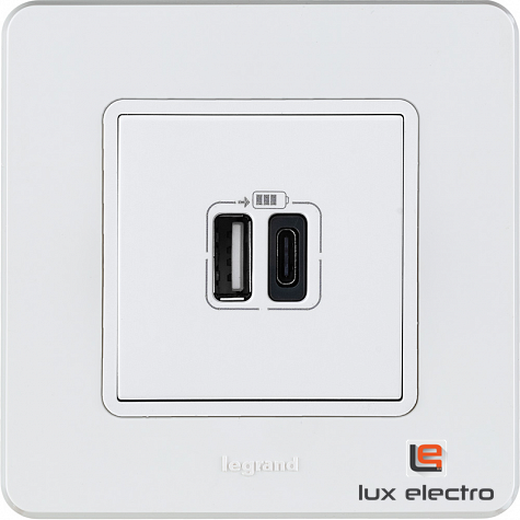 Зарядное устройство с двумя USB-разъемами A-C 240В/5В 3000мА - Legrand INSPIRIA - белый - фото 2 - id-p155362808