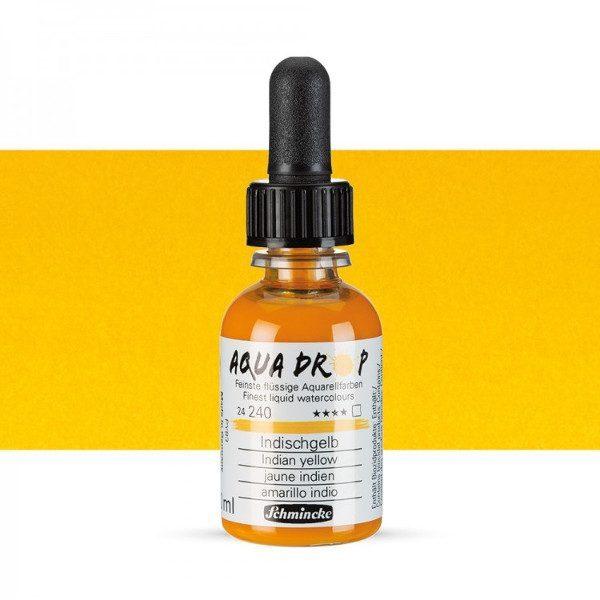 Жидкая акварельная краска Schmincke AQUA DROP, флакон 30 мл, индийский желтый, Indian yellow, №240