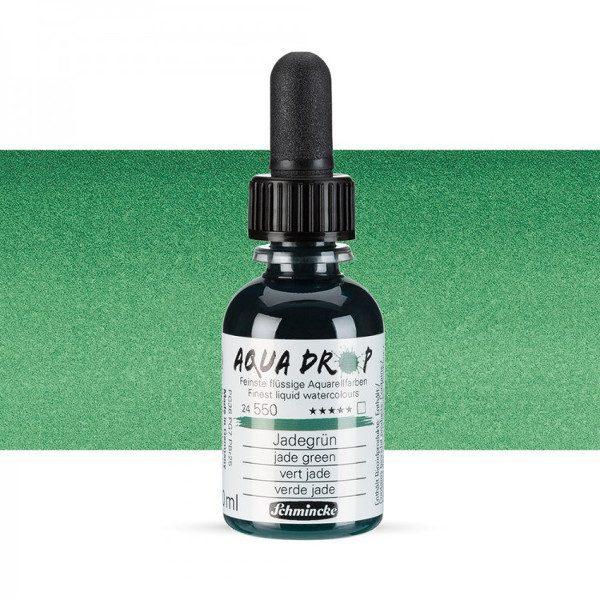 Жидкая акварельная краска Schmincke AQUA DROP, флакон 30 мл, зеленый нефритовый, jade green, №550