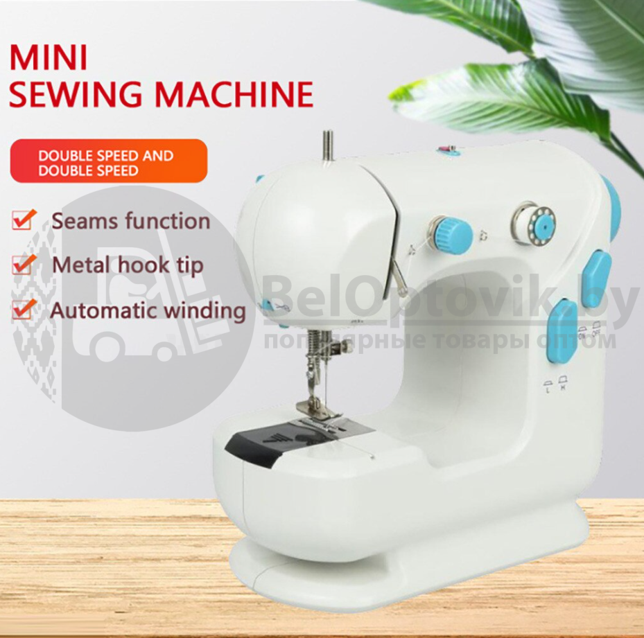 Мини швейная машинка Mini Sewing Machine модель 308 (Двойная скорость, двойная строчка) - фото 8 - id-p155384585
