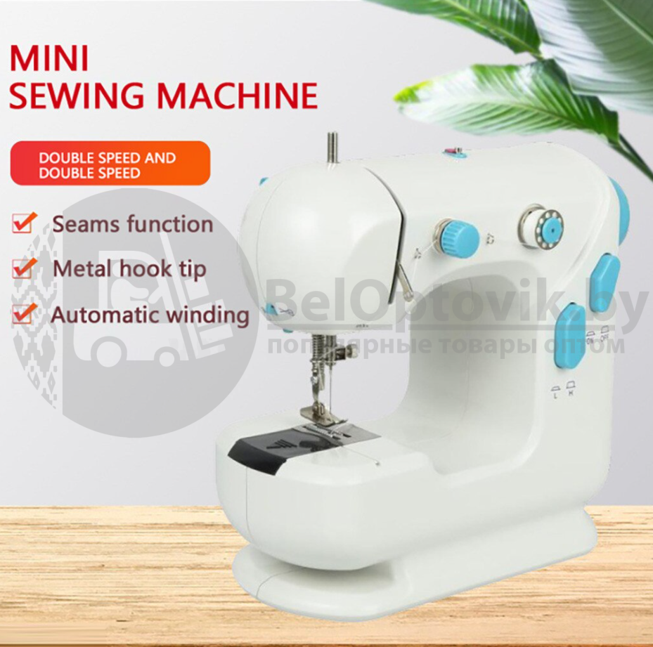 Мини швейная машинка Mini Sewing Machine модель 308 (Двойная скорость, двойная строчка) - фото 8 - id-p155384622