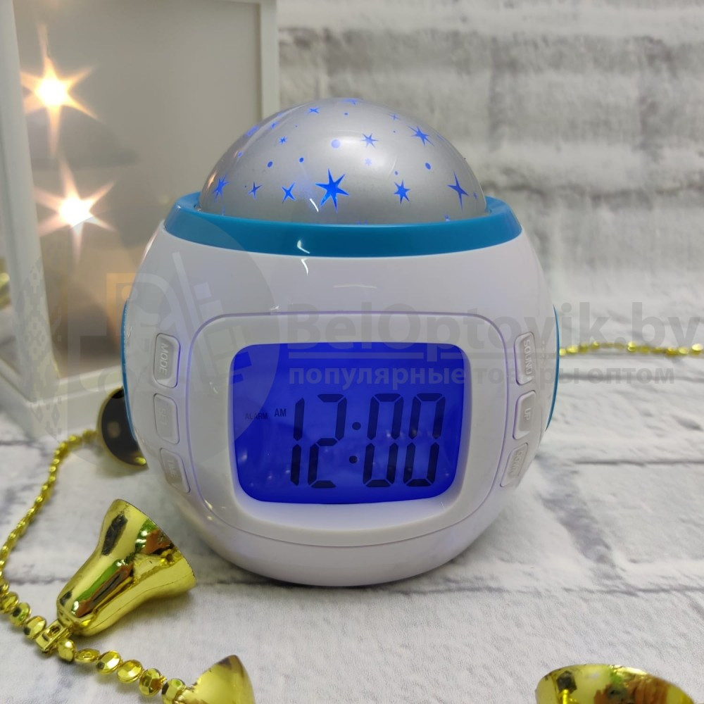 Настольные часы -проектор 7 в 1 Звездное небо Music And Starry Sky Calendar (часы, календарь, температура, - фото 2 - id-p133809036
