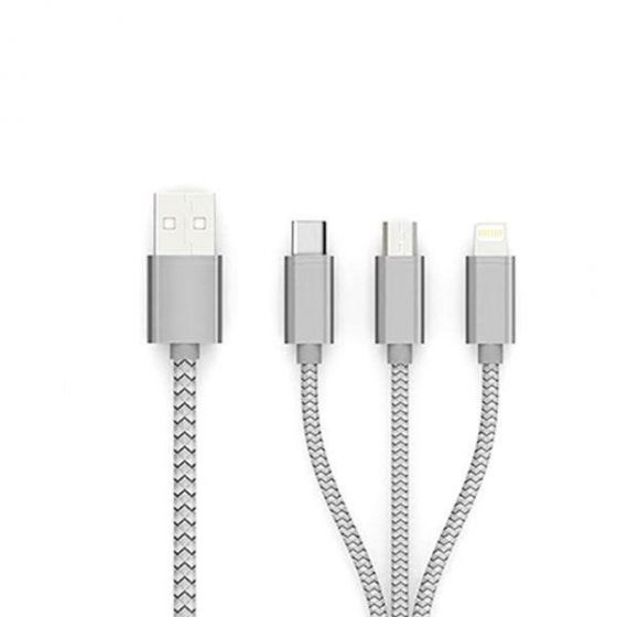 Кабель USB micro - lighting - type-c 3-в-1 - фото 2 - id-p155414516