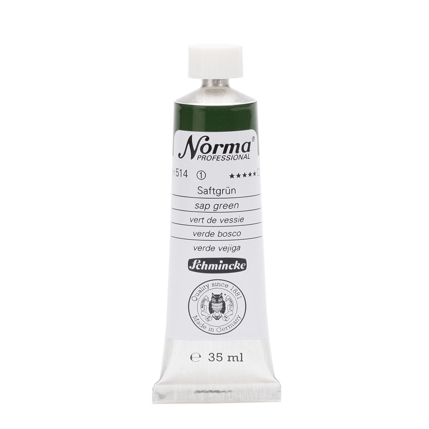 Краска масляная Schmincke Norma, туба 35 мл, зеленый сок, sap green, №514 - фото 2 - id-p155433708