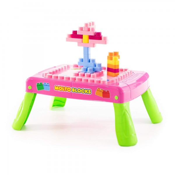 Детский набор игровой с конструктором (20 элементов) в коробке (розовый) арт. 58003 Полесье - фото 2 - id-p155436531