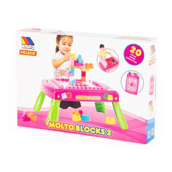 Детский набор игровой с конструктором (20 элементов) в коробке (розовый) арт. 58003 Полесье - фото 4 - id-p155436531