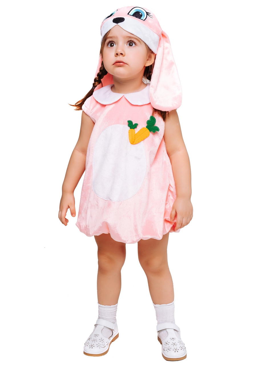 Детский карнавальный костюм для девочки Зайка Пуговка 902 к-17