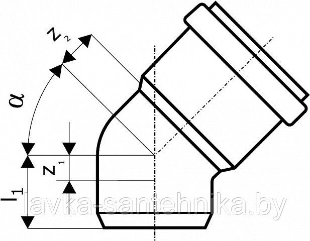 Отвод ПП (ø110, 67º) для внутренней канализации Ostendorf HT Safe HTB - фото 2 - id-p155451022