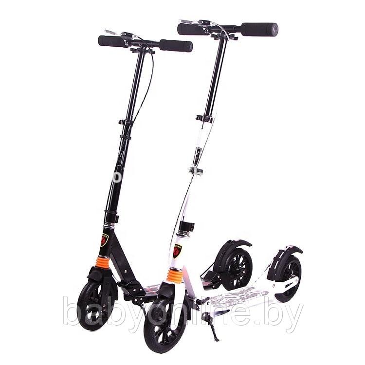 Самокат двухколесный Scooter с ручным тормозом 200F белый - фото 1 - id-p155451642