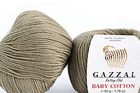 Пряжа Gazzal Baby Cotton цвет 3464 серо-бежевый / ореховый