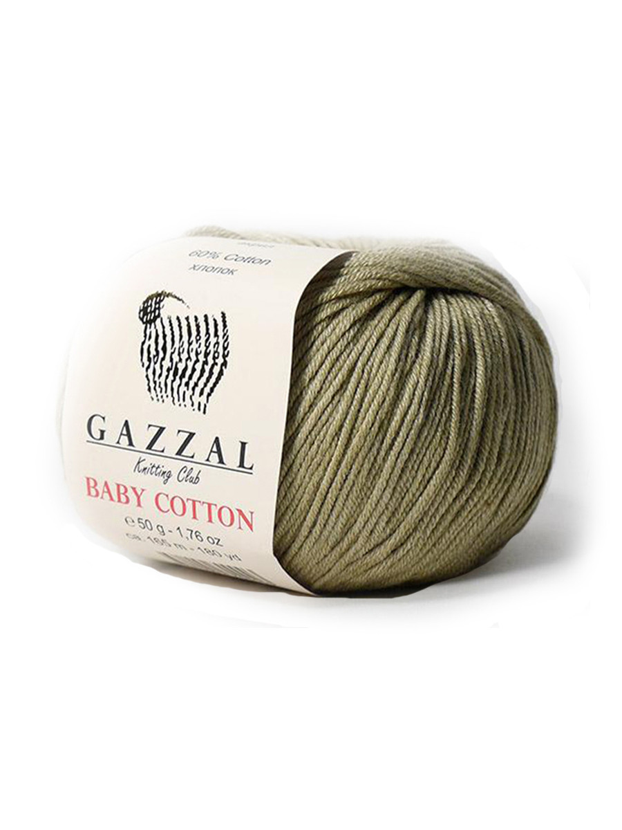 Пряжа Gazzal Baby Cotton цвет 3464 серо-бежевый / ореховый - фото 2 - id-p155452999