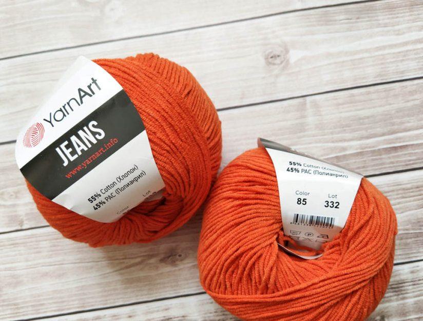 Пряжа ЯрнАрт Джинс (YarnArt Jeans) цвет 85 терракотовый / морковный - фото 1 - id-p155455341