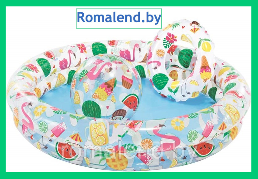 Детский надувной бассейн Intex Звёзды + круг и мячик (размер 122х25 см), арт.59460NP - фото 1 - id-p155455830