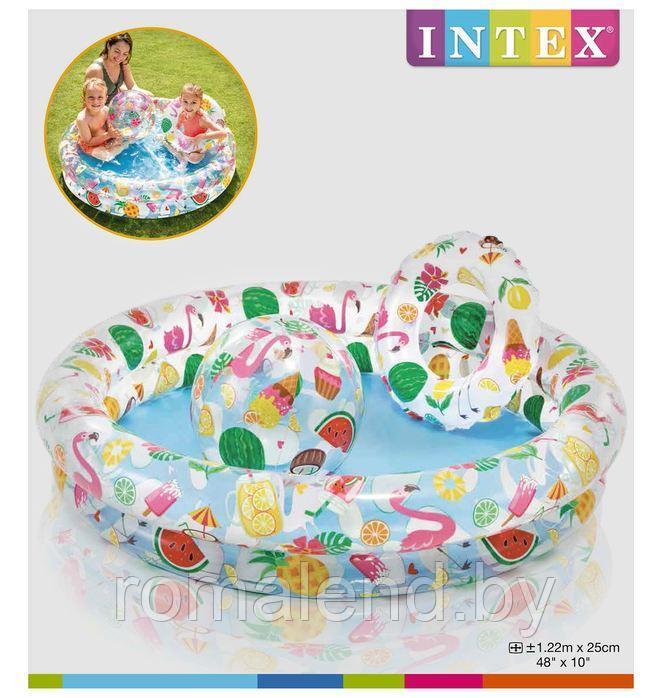 Детский надувной бассейн Intex Звёзды + круг и мячик (размер 122х25 см), арт.59460NP - фото 2 - id-p155455830