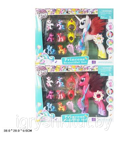 Набор My little pony музыкальная, большая пони и 6 минифигурок, 2 вида, арт.MLY-013 - фото 2 - id-p155455851