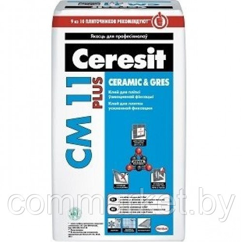 Клей для плитки усиленной фиксации Ceresit СМ 11 plus