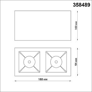 358489 OVER NT20 000 черный/золото Светильник накладной IP20 LED 4000K 20W 220V RECTE, фото 2