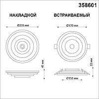 358601 OVER NT21 000 белый Светильник накладной светодиодный IP20 LED 4000K 22W 85-265V TRIN