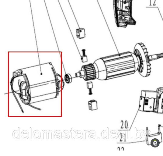 Статор DS1055 WORTEX ED004/230V-17 - фото 1 - id-p155535733