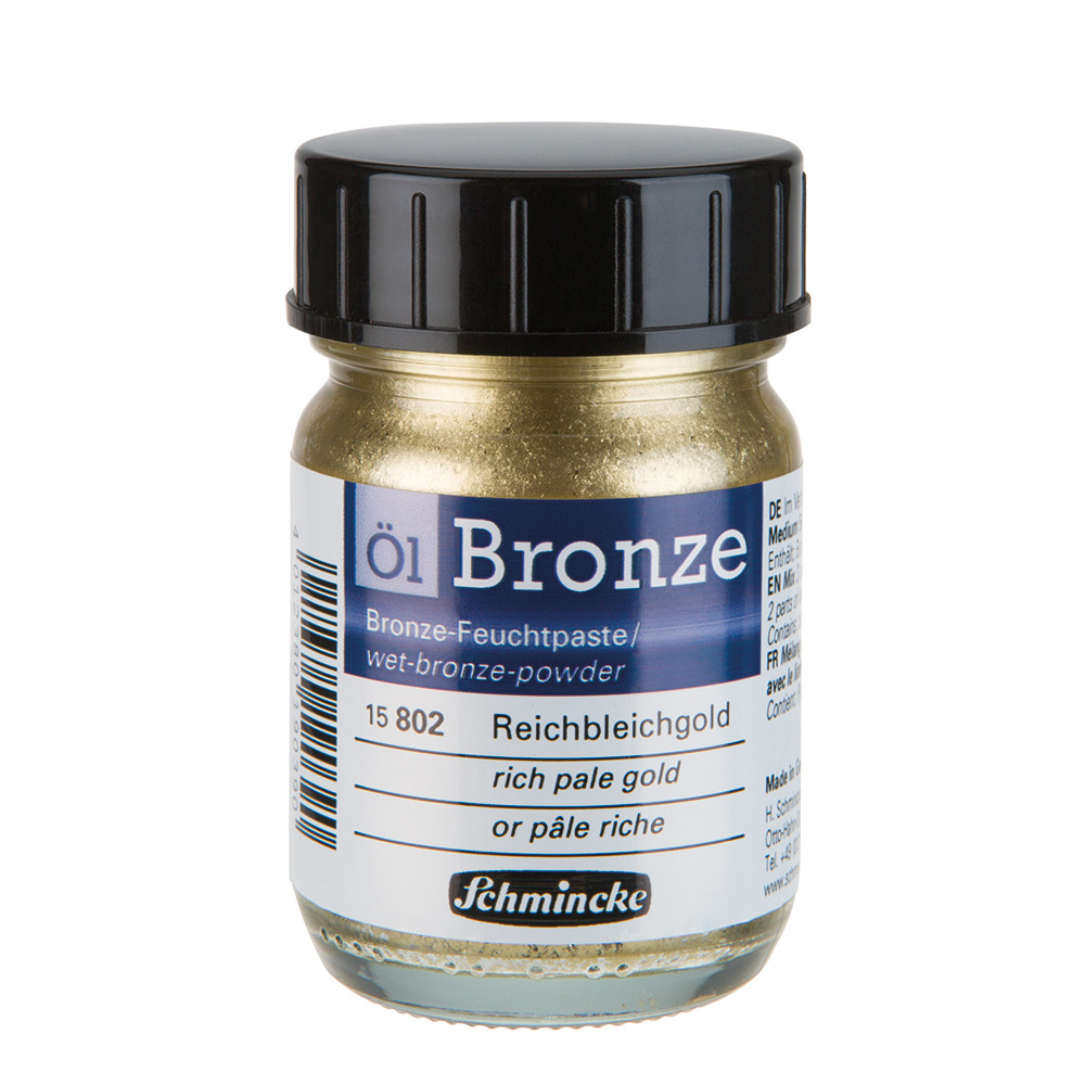 Металлический пигмент для масляной живописи Schmincke Oil Bronze Powder, rich pale gold, №802, 50 мл