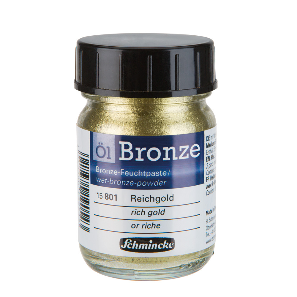 Металлический пигмент для масляной живописи Schmincke Oil Bronze Powder, rich gold, №801, 50 мл