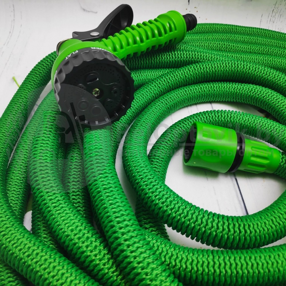 Шланг саморасширяемый садовый для воды Magic Garden Hose (8.5m - 35.3m) NEW ОРИГИНАЛ с пулевизатором Синий - фото 7 - id-p155551003