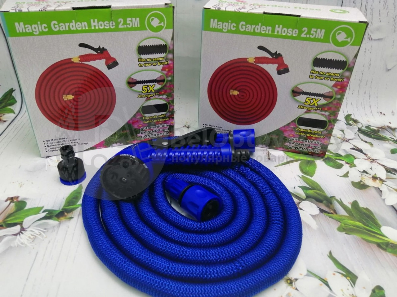 РАСПРОДАЖА. Шланг саморасширяемый садовый для воды Magic Garden Hose (2.8m - 13.5m) NEW ОРИГИНАЛ с - фото 6 - id-p155551005