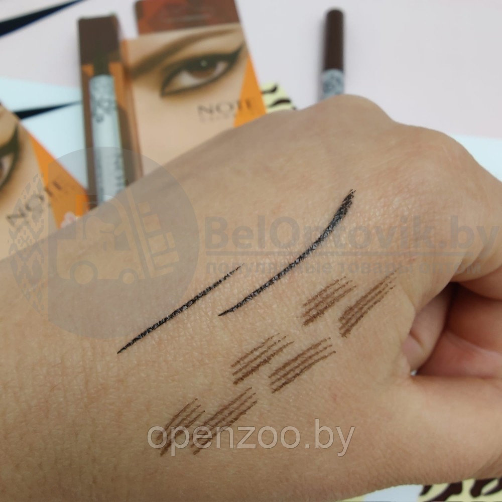 Ликвидация Фломастер - маркер для бровей Brown и подводка для глаз Black 2 в 1 Note Cosmetics Tatoo Rbow Ink - фото 5 - id-p138005038