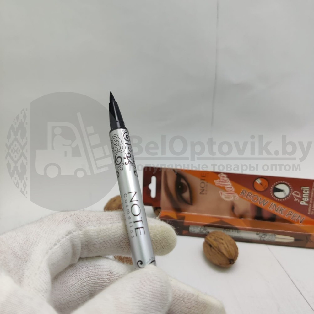 Ликвидация Фломастер - маркер для бровей Brown и подводка для глаз Black 2 в 1 Note Cosmetics Tatoo Rbow Ink - фото 8 - id-p155551010