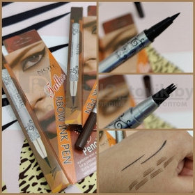 Фломастер - маркер для бровей Brown и подводка для глаз Black 2 в 1 Note Cosmetics Tatoo Rbow Ink Pen (для