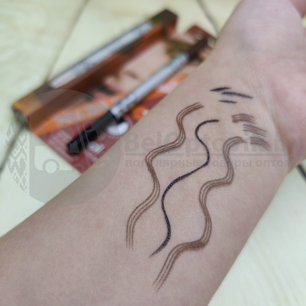 Ликвидация Фломастер - маркер для бровей Brown и подводка для глаз Black 2 в 1 Note Cosmetics Tatoo Rbow Ink - фото 10 - id-p155553696