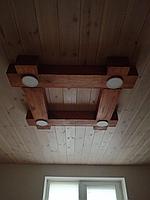 Люстра рустикальная деревянная "Туровская Люкс" на 4 лампы