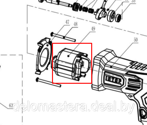 Статор RH2427 WORTEX Z1C-TD-16-49 - фото 1 - id-p155606036