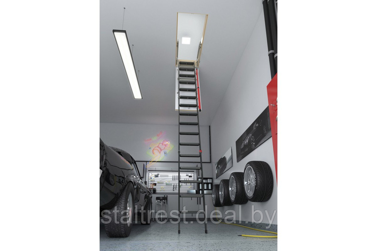 Металлическая чердачная лестница для высоких потолков Fakro LMP 70*144(складная) - фото 3 - id-p155611552