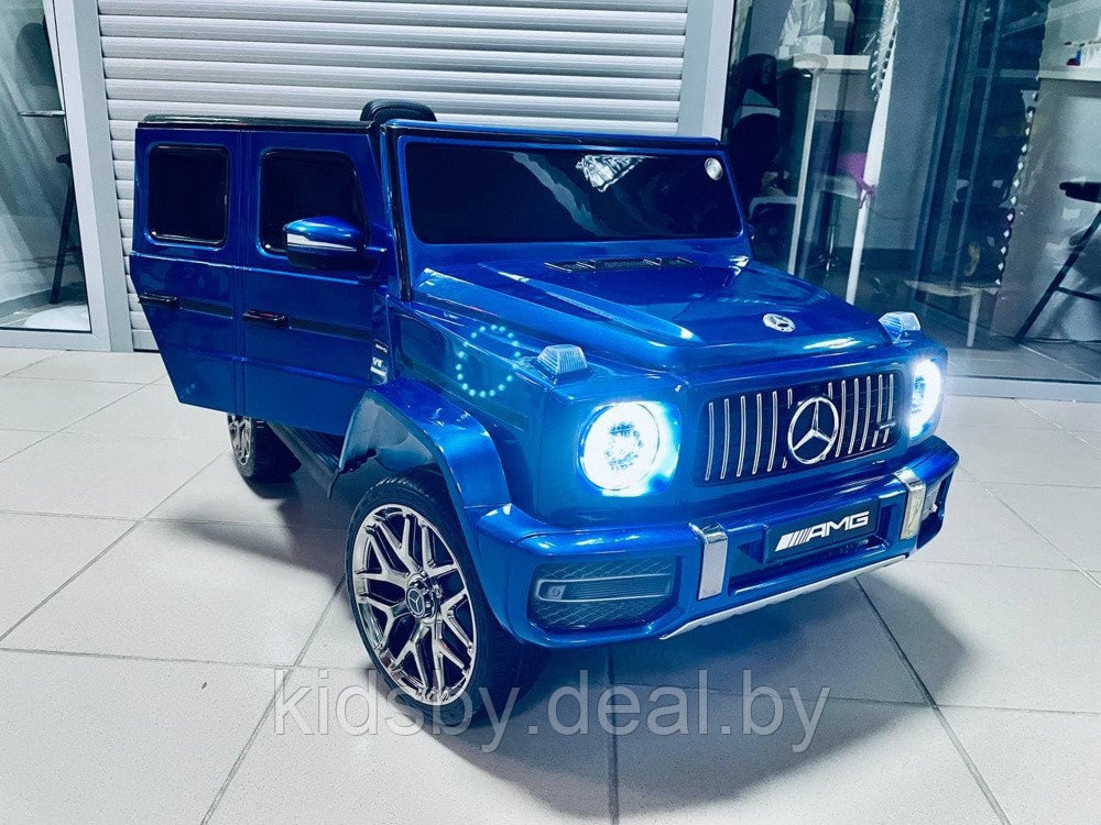 Детский электромобиль RiverToys Mercedes-Benz G63 T999TT (синий) глянец (автокраска) лицензия - фото 4 - id-p121175984