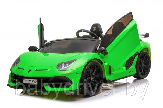 Детский электромобиль RiverToys Lamborghini Aventador SVJ A333MP (зеленый) лицензия