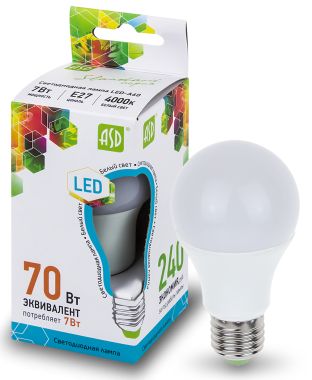 Лампа светодиодная LED 7Вт 230В Е27 4000К 630Лм