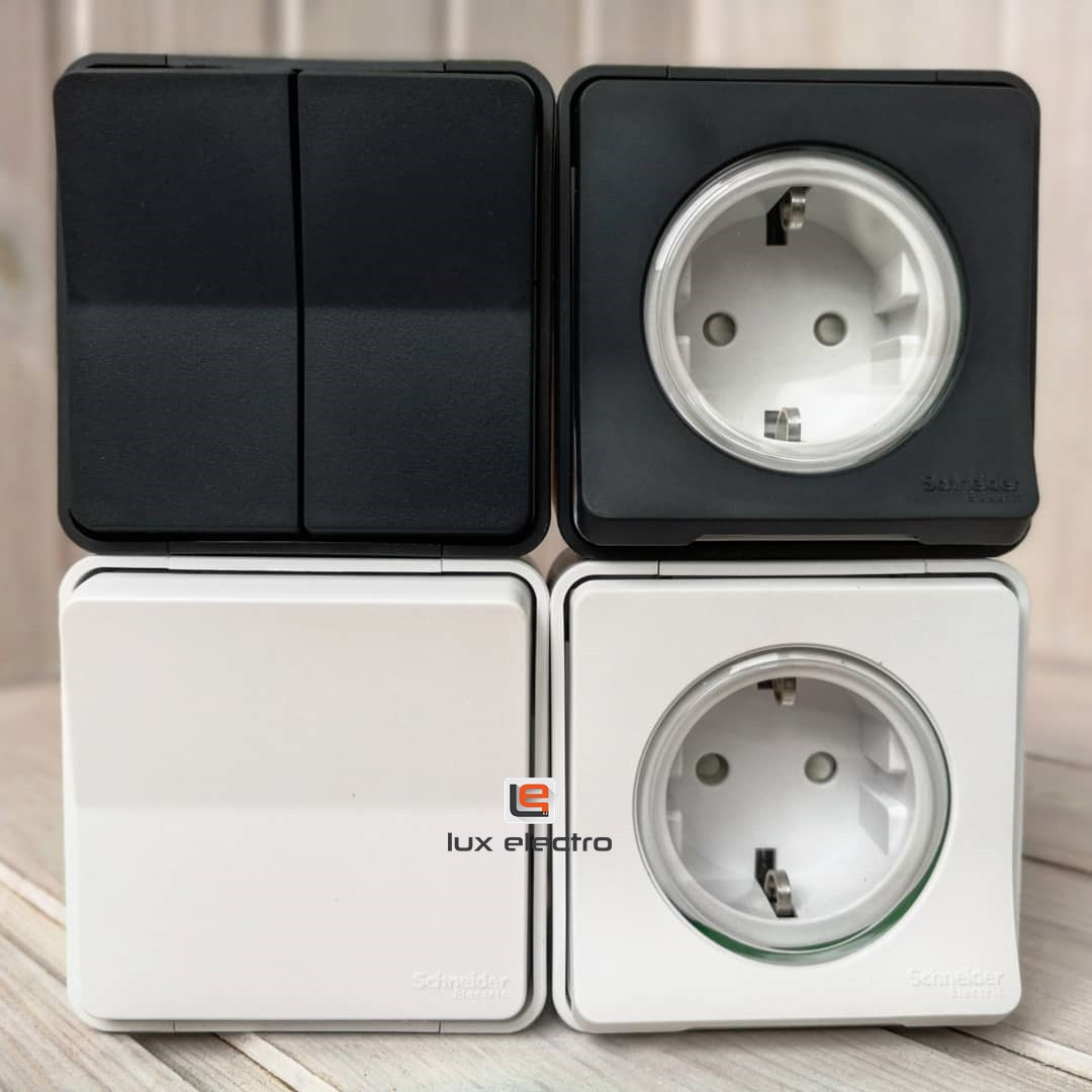 Кнопочный выключатель с подсветкой механизм MUREVA S Schneider electric, белый, IP55 - фото 5 - id-p155536246