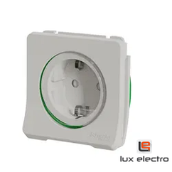 Розетка с з/к. и шторками механизм, MUREVA S Schneider electric, белый, IP55