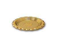 Поднос для тортов "Медоро" круглый D12см, золото, пластик