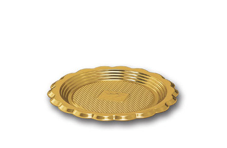 Поднос для тортов "Медоро" круглый D15см, золото, пластик - фото 1 - id-p155690426