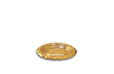 Поднос для тортов "Медоро" круглый D9,5см, золото, пластик - фото 1 - id-p155694653