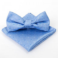 Набор галстук бабочка р-р 10х5 платок голубой р-р 18х18