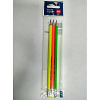 Набор карандашей с ластиком трехгранных "Neon" 3шт европодвес