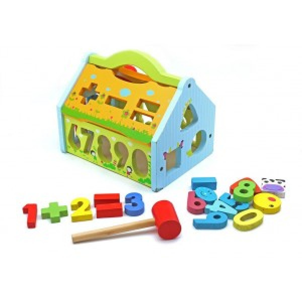 Развивающая игрушка-сортер Дом деревянная - фото 1 - id-p155810878