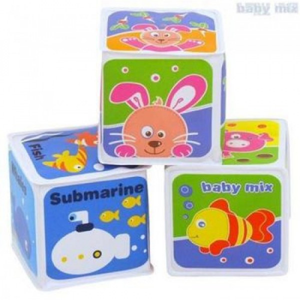 Игрушка для ванны Baby mix пластиковая Кубики (в пвх-пакете) - фото 1 - id-p155806639