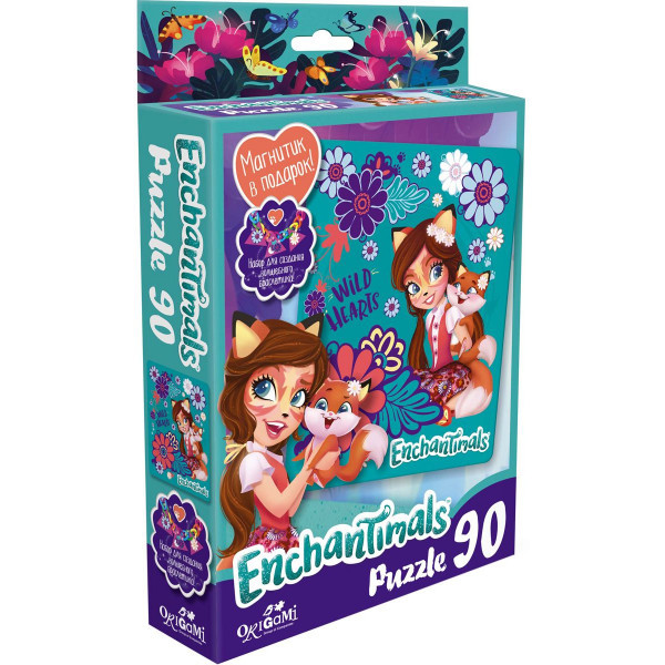 Настольная игра Пазлы Enchantimals Wild Hearts магнитик 90 Эл - фото 1 - id-p155815272