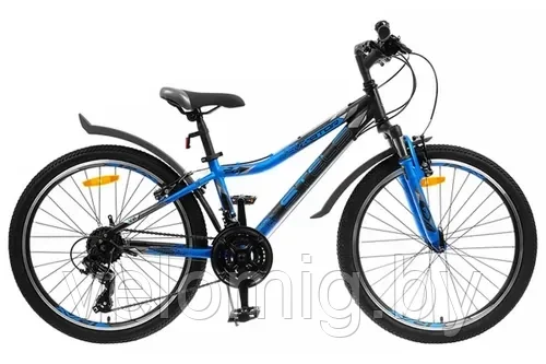 Велосипед горный подростковый Stels Navigator 410 V V010 (2021)чёрно-синий., фото 1