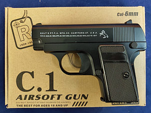 Пистолет металлический Airsoft Gun C1. пневматический на пульках 6мм